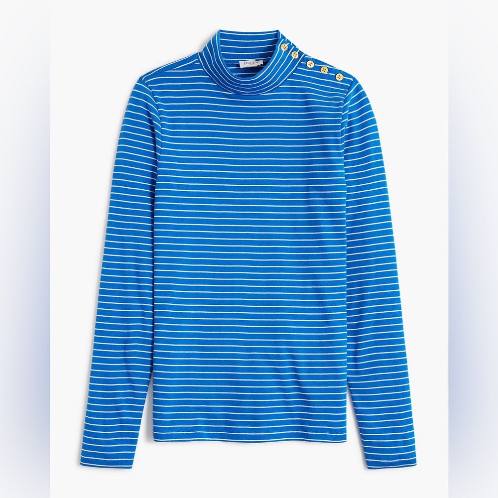 J. Crew Striped mockneck ribbed top